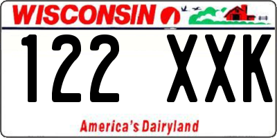 WI license plate 122XXK
