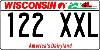 WI license plate 122XXL