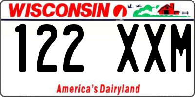 WI license plate 122XXM