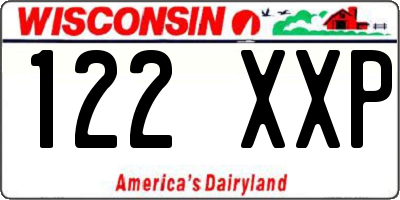 WI license plate 122XXP