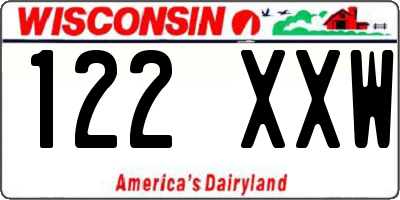 WI license plate 122XXW