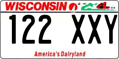 WI license plate 122XXY