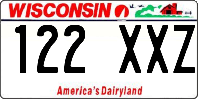 WI license plate 122XXZ
