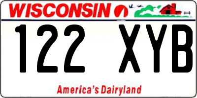 WI license plate 122XYB