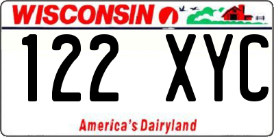 WI license plate 122XYC