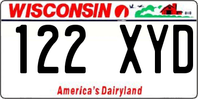 WI license plate 122XYD