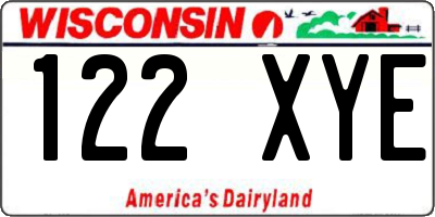 WI license plate 122XYE