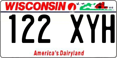 WI license plate 122XYH