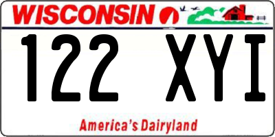 WI license plate 122XYI