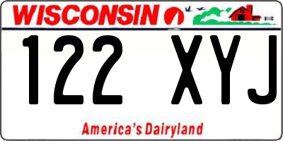 WI license plate 122XYJ