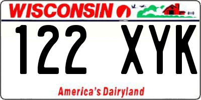 WI license plate 122XYK