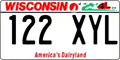 WI license plate 122XYL