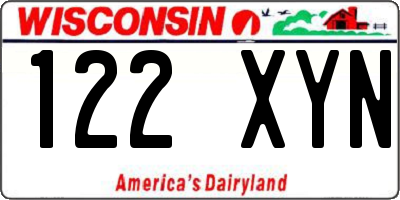 WI license plate 122XYN
