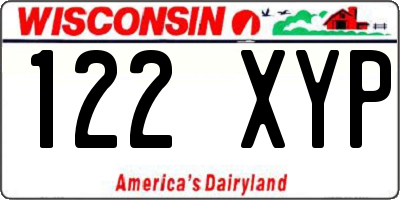 WI license plate 122XYP