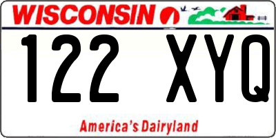 WI license plate 122XYQ