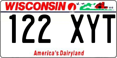 WI license plate 122XYT