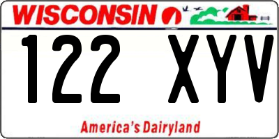 WI license plate 122XYV