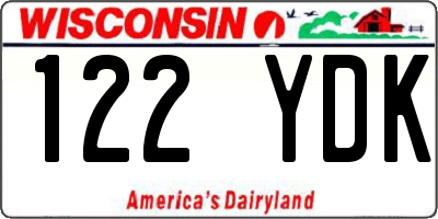WI license plate 122YDK