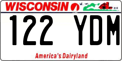 WI license plate 122YDM