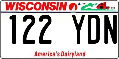 WI license plate 122YDN