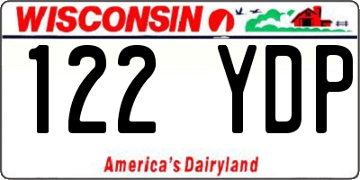 WI license plate 122YDP