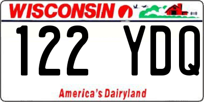 WI license plate 122YDQ