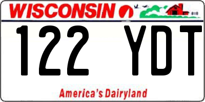 WI license plate 122YDT