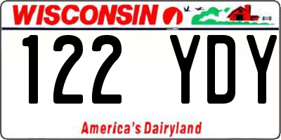 WI license plate 122YDY