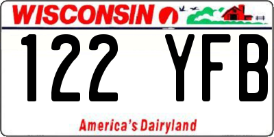 WI license plate 122YFB
