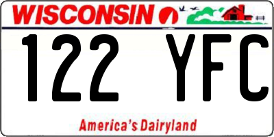 WI license plate 122YFC