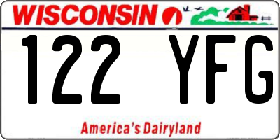 WI license plate 122YFG