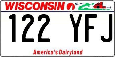 WI license plate 122YFJ