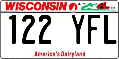 WI license plate 122YFL