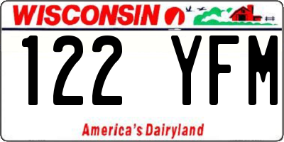 WI license plate 122YFM