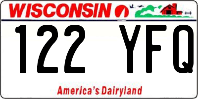WI license plate 122YFQ