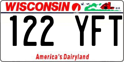 WI license plate 122YFT