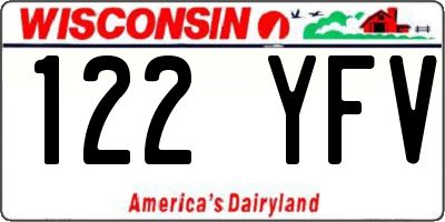 WI license plate 122YFV