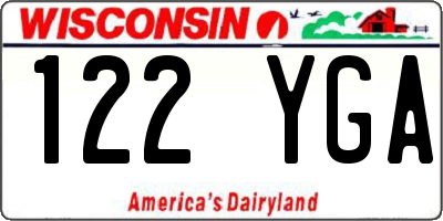 WI license plate 122YGA