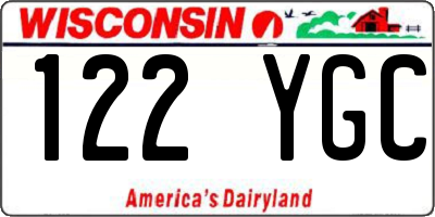 WI license plate 122YGC