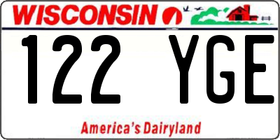 WI license plate 122YGE
