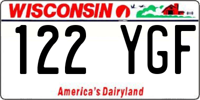 WI license plate 122YGF