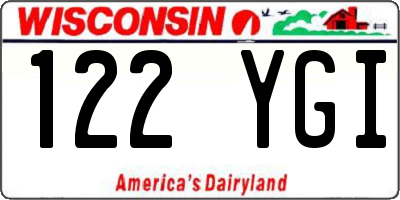 WI license plate 122YGI