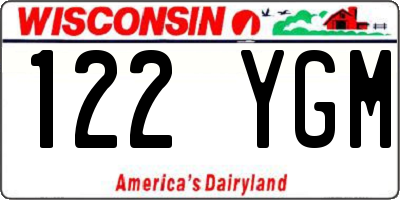 WI license plate 122YGM