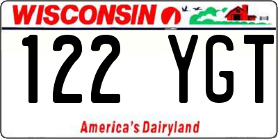 WI license plate 122YGT
