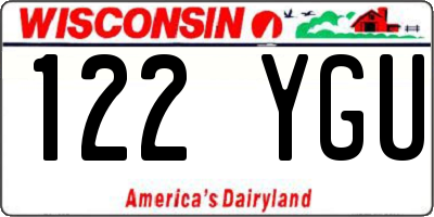 WI license plate 122YGU