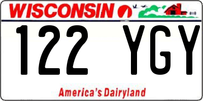 WI license plate 122YGY
