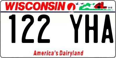 WI license plate 122YHA