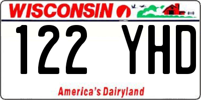 WI license plate 122YHD