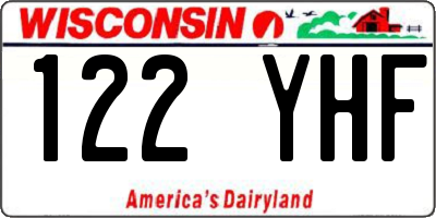 WI license plate 122YHF