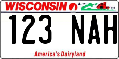 WI license plate 123NAH